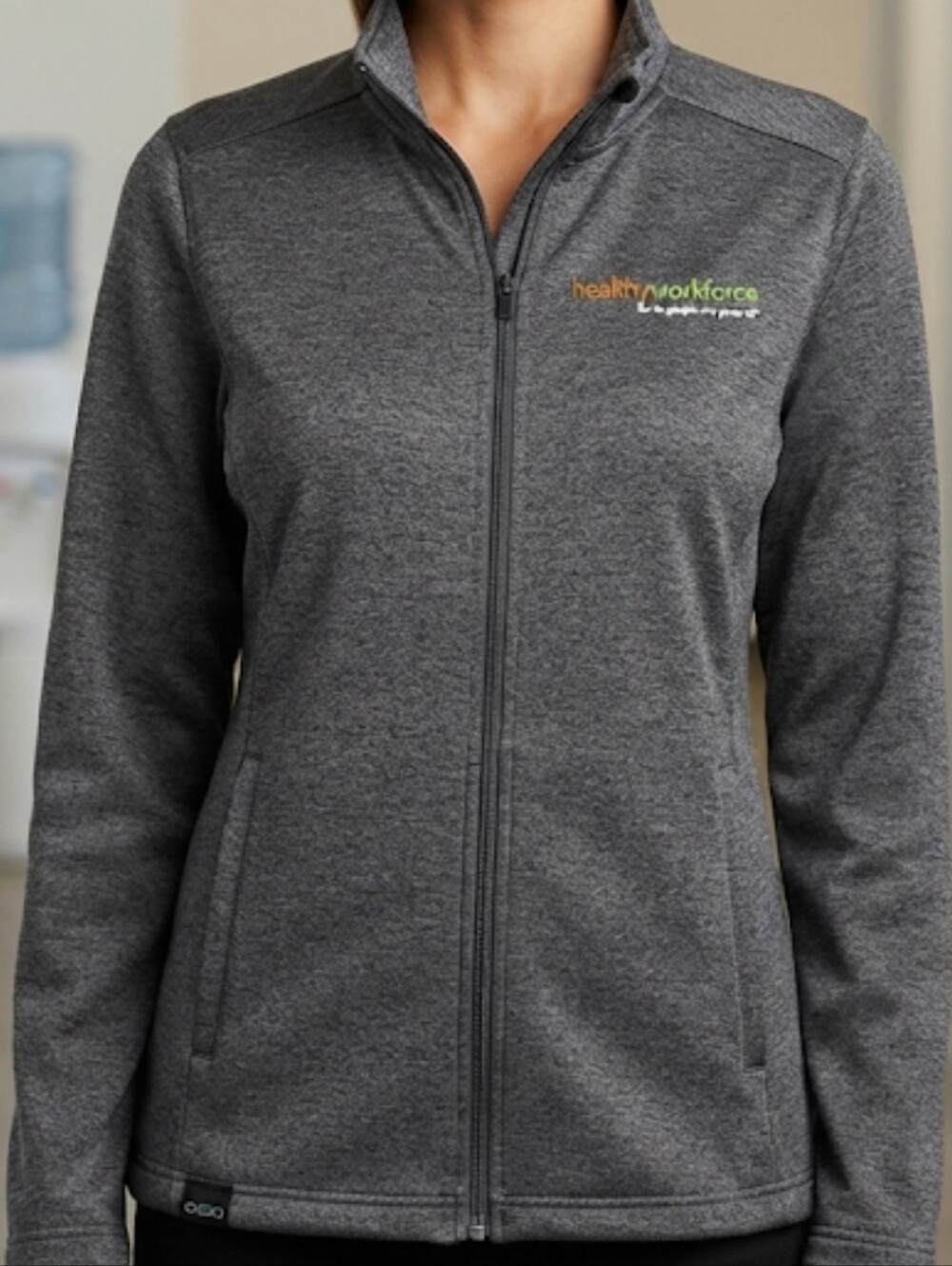 Healthy Workforce KP Gray Zippered Lightweight Tailored Polyester Jacket Size XL